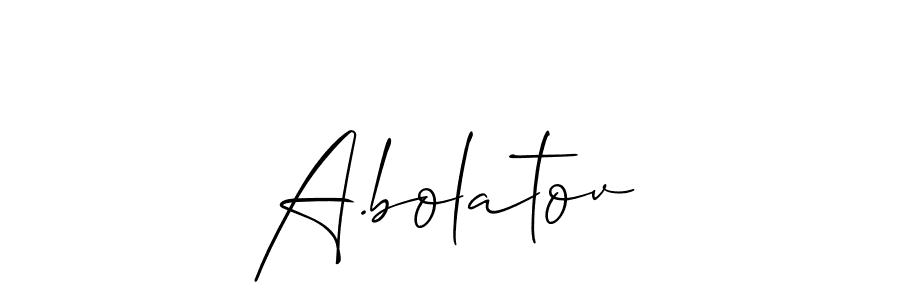 How to make A.bolatov name signature. Use Allison_Script style for creating short signs online. This is the latest handwritten sign. A.bolatov signature style 2 images and pictures png