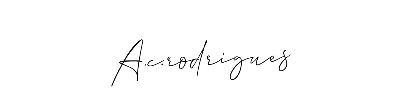 Create a beautiful signature design for name A.c.rodrigues. With this signature (Allison_Script) fonts, you can make a handwritten signature for free. A.c.rodrigues signature style 2 images and pictures png