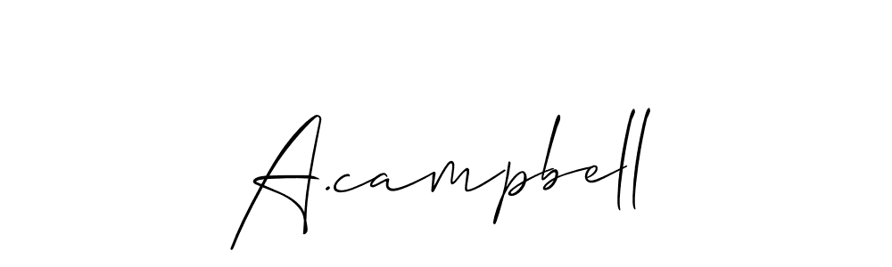 Allison_Script is a professional signature style that is perfect for those who want to add a touch of class to their signature. It is also a great choice for those who want to make their signature more unique. Get A.campbell name to fancy signature for free. A.campbell signature style 2 images and pictures png