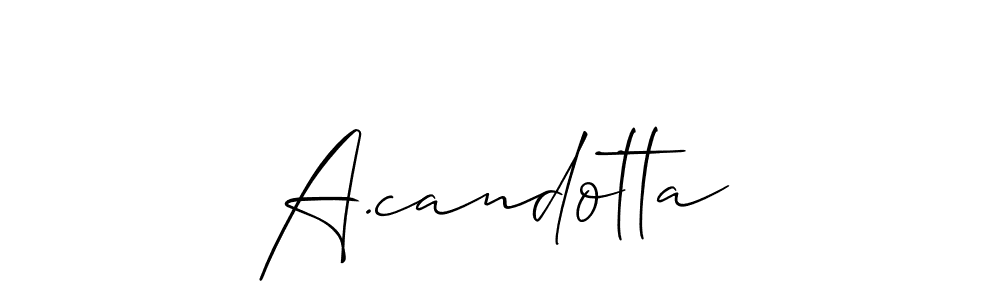The best way (Allison_Script) to make a short signature is to pick only two or three words in your name. The name A.candotta include a total of six letters. For converting this name. A.candotta signature style 2 images and pictures png