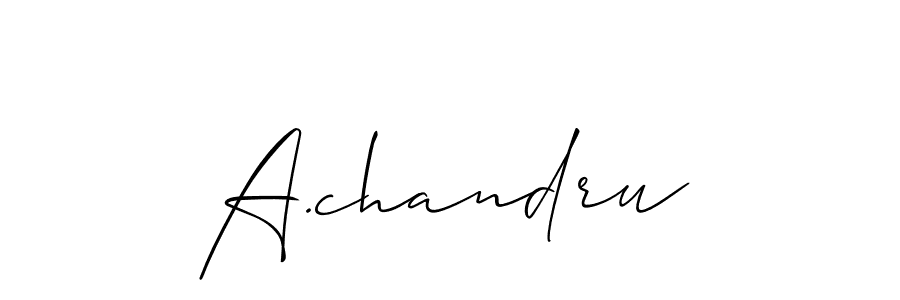 How to make A.chandru signature? Allison_Script is a professional autograph style. Create handwritten signature for A.chandru name. A.chandru signature style 2 images and pictures png