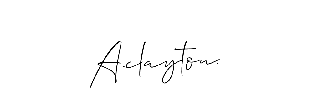 The best way (Allison_Script) to make a short signature is to pick only two or three words in your name. The name A.clayton. include a total of six letters. For converting this name. A.clayton. signature style 2 images and pictures png
