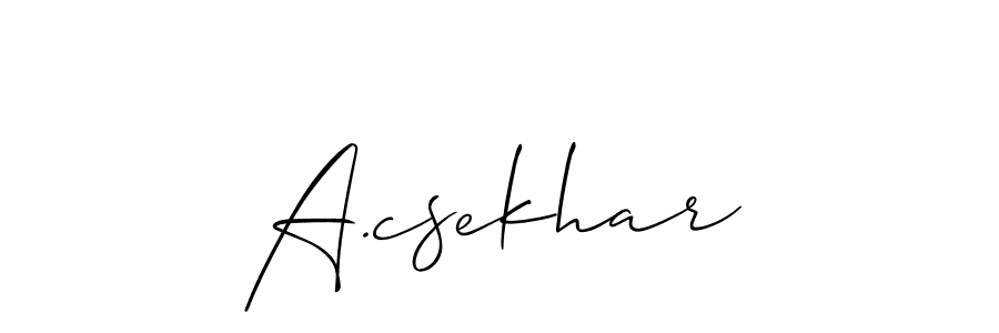 Allison_Script is a professional signature style that is perfect for those who want to add a touch of class to their signature. It is also a great choice for those who want to make their signature more unique. Get A.csekhar name to fancy signature for free. A.csekhar signature style 2 images and pictures png