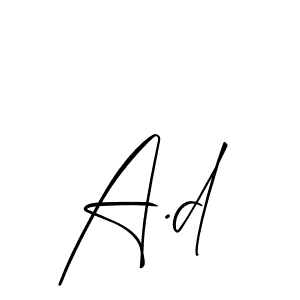 Create a beautiful signature design for name A.d. With this signature (Allison_Script) fonts, you can make a handwritten signature for free. A.d signature style 2 images and pictures png