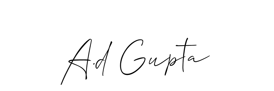 Make a beautiful signature design for name A.d Gupta. With this signature (Allison_Script) style, you can create a handwritten signature for free. A.d Gupta signature style 2 images and pictures png