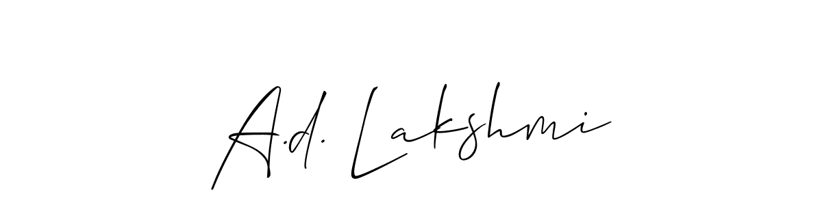 Once you've used our free online signature maker to create your best signature Allison_Script style, it's time to enjoy all of the benefits that A.d. Lakshmi name signing documents. A.d. Lakshmi signature style 2 images and pictures png