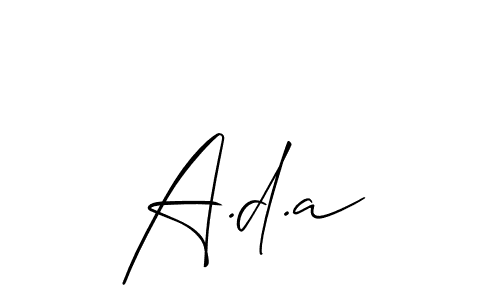 Make a beautiful signature design for name A.d.a. With this signature (Allison_Script) style, you can create a handwritten signature for free. A.d.a signature style 2 images and pictures png