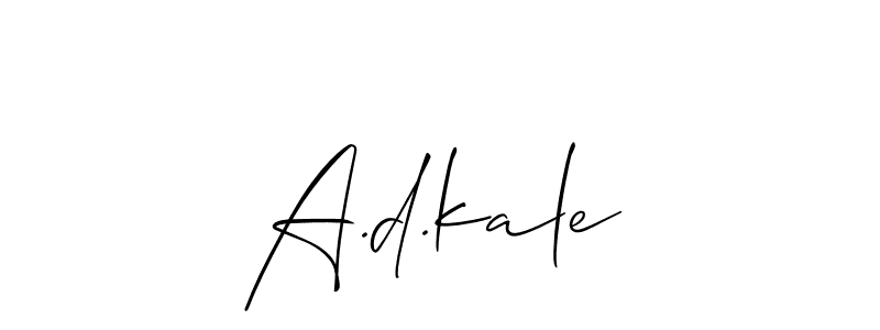 Make a beautiful signature design for name A.d.kale. With this signature (Allison_Script) style, you can create a handwritten signature for free. A.d.kale signature style 2 images and pictures png