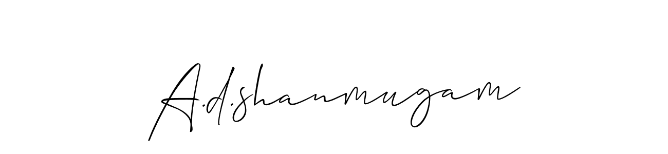 Similarly Allison_Script is the best handwritten signature design. Signature creator online .You can use it as an online autograph creator for name A.d.shanmugam. A.d.shanmugam signature style 2 images and pictures png