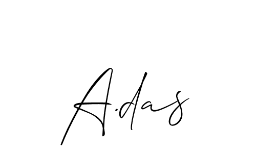 if you are searching for the best signature style for your name A.das. so please give up your signature search. here we have designed multiple signature styles  using Allison_Script. A.das signature style 2 images and pictures png