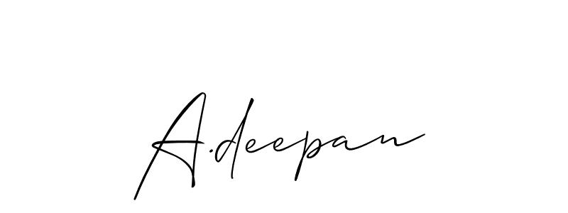 You can use this online signature creator to create a handwritten signature for the name A.deepan. This is the best online autograph maker. A.deepan signature style 2 images and pictures png