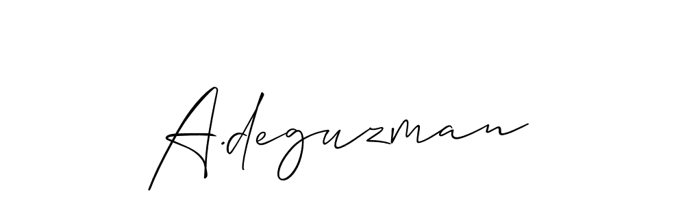 Make a beautiful signature design for name A.deguzman. With this signature (Allison_Script) style, you can create a handwritten signature for free. A.deguzman signature style 2 images and pictures png