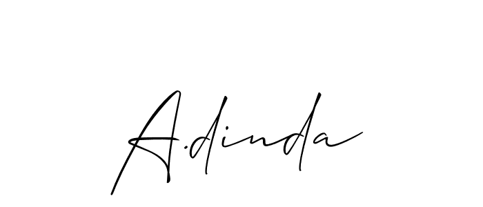 How to Draw A.dinda signature style? Allison_Script is a latest design signature styles for name A.dinda. A.dinda signature style 2 images and pictures png