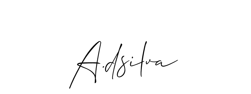 You can use this online signature creator to create a handwritten signature for the name A.dsilva. This is the best online autograph maker. A.dsilva signature style 2 images and pictures png