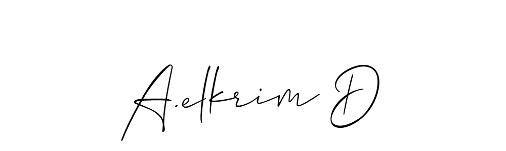 Use a signature maker to create a handwritten signature online. With this signature software, you can design (Allison_Script) your own signature for name A.elkrim D. A.elkrim D signature style 2 images and pictures png
