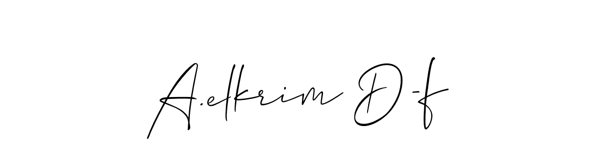 This is the best signature style for the A.elkrim D-f name. Also you like these signature font (Allison_Script). Mix name signature. A.elkrim D-f signature style 2 images and pictures png