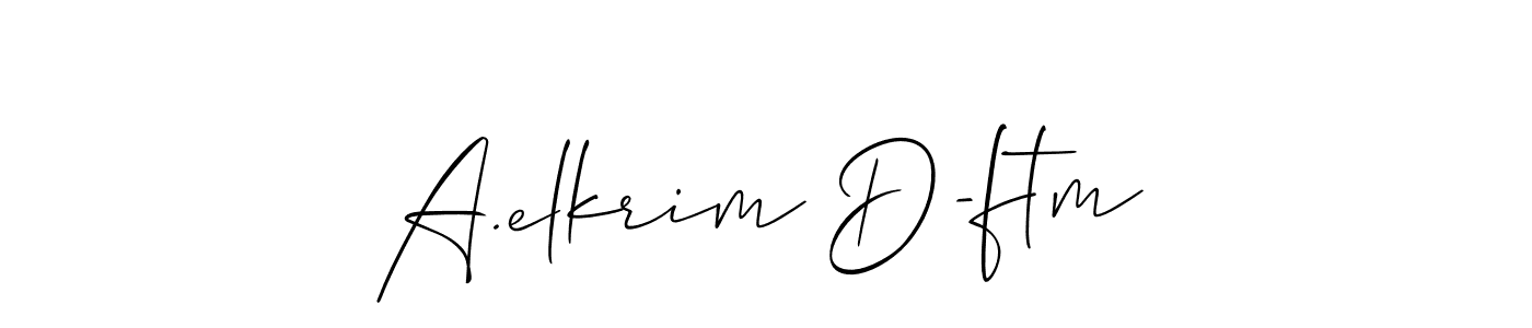 Allison_Script is a professional signature style that is perfect for those who want to add a touch of class to their signature. It is also a great choice for those who want to make their signature more unique. Get A.elkrim D-ftm name to fancy signature for free. A.elkrim D-ftm signature style 2 images and pictures png
