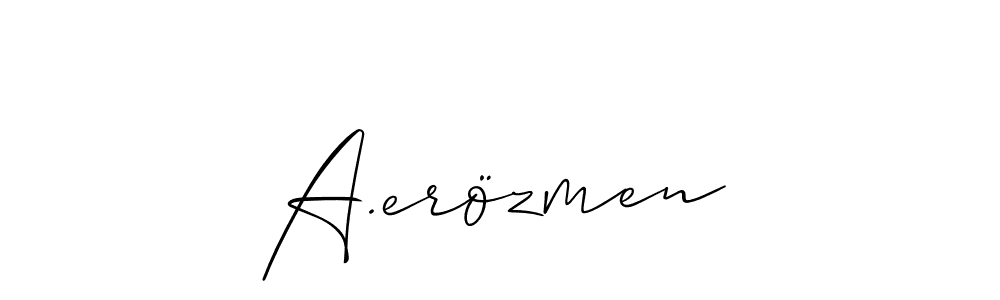 Make a beautiful signature design for name A.erözmen. With this signature (Allison_Script) style, you can create a handwritten signature for free. A.erözmen signature style 2 images and pictures png