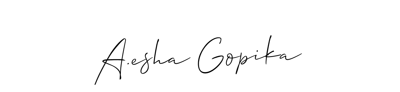 Best and Professional Signature Style for A.esha Gopika. Allison_Script Best Signature Style Collection. A.esha Gopika signature style 2 images and pictures png