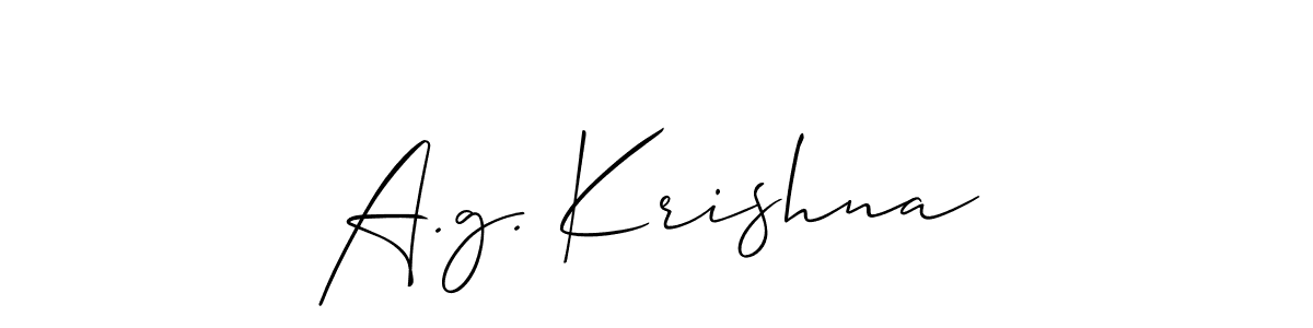 How to Draw A.g. Krishna signature style? Allison_Script is a latest design signature styles for name A.g. Krishna. A.g. Krishna signature style 2 images and pictures png