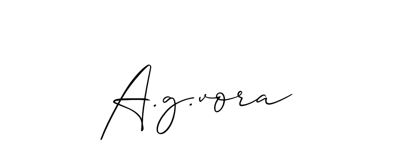 Also we have A.g.vora name is the best signature style. Create professional handwritten signature collection using Allison_Script autograph style. A.g.vora signature style 2 images and pictures png