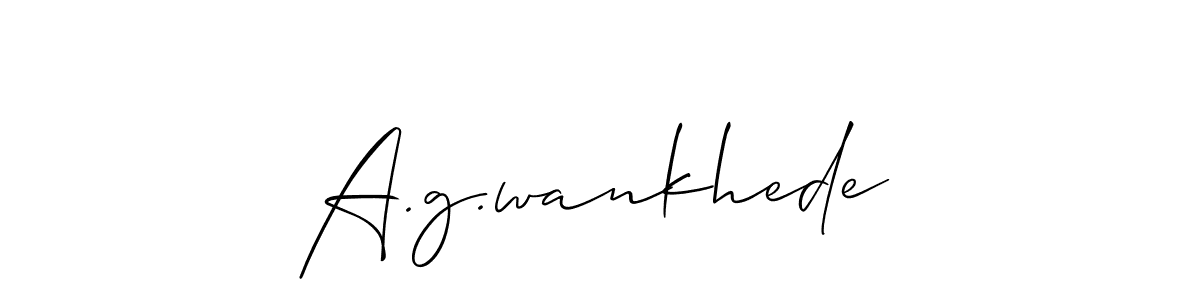 How to make A.g.wankhede signature? Allison_Script is a professional autograph style. Create handwritten signature for A.g.wankhede name. A.g.wankhede signature style 2 images and pictures png