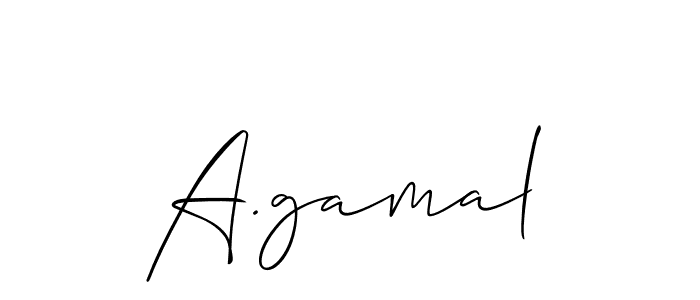 Make a short A.gamal signature style. Manage your documents anywhere anytime using Allison_Script. Create and add eSignatures, submit forms, share and send files easily. A.gamal signature style 2 images and pictures png