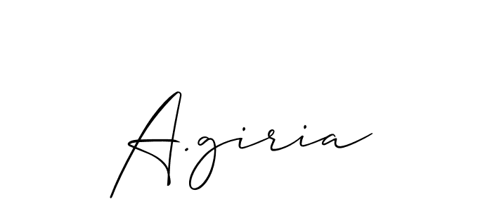 Create a beautiful signature design for name A.giria. With this signature (Allison_Script) fonts, you can make a handwritten signature for free. A.giria signature style 2 images and pictures png
