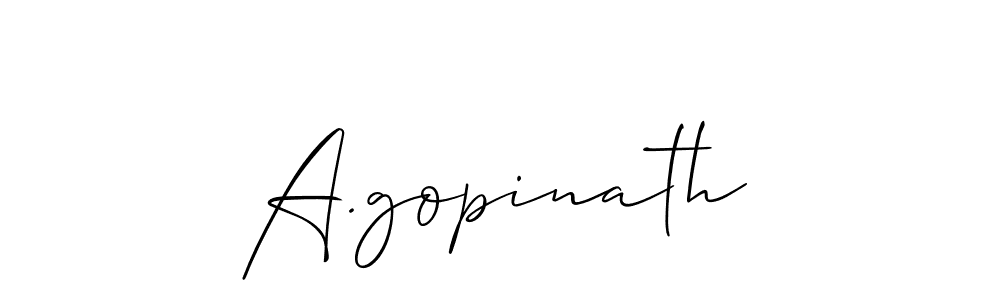 How to make A.gopinath name signature. Use Allison_Script style for creating short signs online. This is the latest handwritten sign. A.gopinath signature style 2 images and pictures png