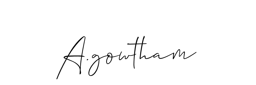 Design your own signature with our free online signature maker. With this signature software, you can create a handwritten (Allison_Script) signature for name A.gowtham. A.gowtham signature style 2 images and pictures png