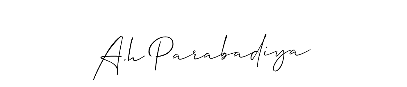 A.h Parabadiya stylish signature style. Best Handwritten Sign (Allison_Script) for my name. Handwritten Signature Collection Ideas for my name A.h Parabadiya. A.h Parabadiya signature style 2 images and pictures png