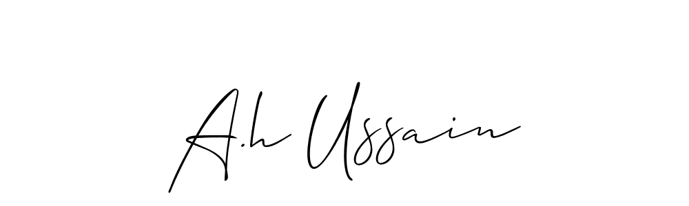 Use a signature maker to create a handwritten signature online. With this signature software, you can design (Allison_Script) your own signature for name A.h Ussain. A.h Ussain signature style 2 images and pictures png