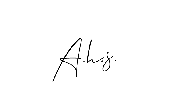 The best way (Allison_Script) to make a short signature is to pick only two or three words in your name. The name A.h.s. include a total of six letters. For converting this name. A.h.s. signature style 2 images and pictures png
