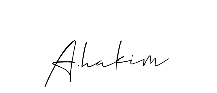 Make a beautiful signature design for name A.hakim. With this signature (Allison_Script) style, you can create a handwritten signature for free. A.hakim signature style 2 images and pictures png