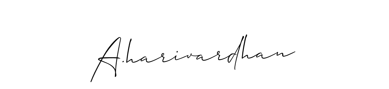 Create a beautiful signature design for name A.harivardhan. With this signature (Allison_Script) fonts, you can make a handwritten signature for free. A.harivardhan signature style 2 images and pictures png