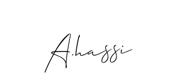 Also You can easily find your signature by using the search form. We will create A.hassi name handwritten signature images for you free of cost using Allison_Script sign style. A.hassi signature style 2 images and pictures png