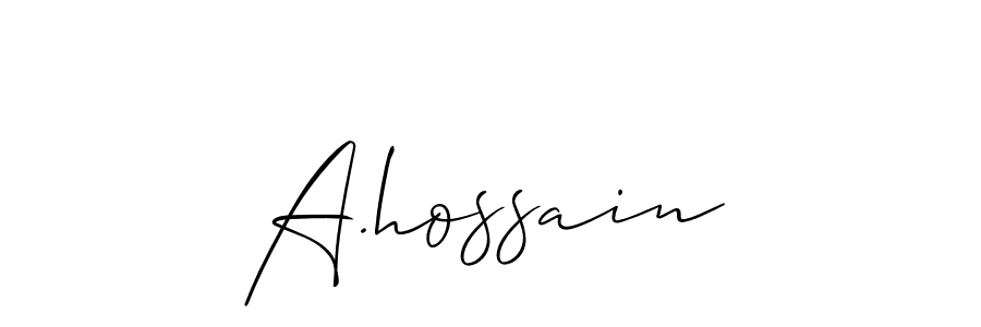 How to Draw A.hossain signature style? Allison_Script is a latest design signature styles for name A.hossain. A.hossain signature style 2 images and pictures png