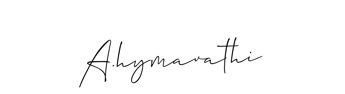 Use a signature maker to create a handwritten signature online. With this signature software, you can design (Allison_Script) your own signature for name A.hymavathi. A.hymavathi signature style 2 images and pictures png