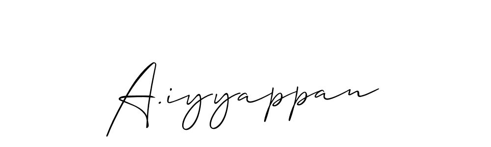 Make a beautiful signature design for name A.iyyappan. With this signature (Allison_Script) style, you can create a handwritten signature for free. A.iyyappan signature style 2 images and pictures png