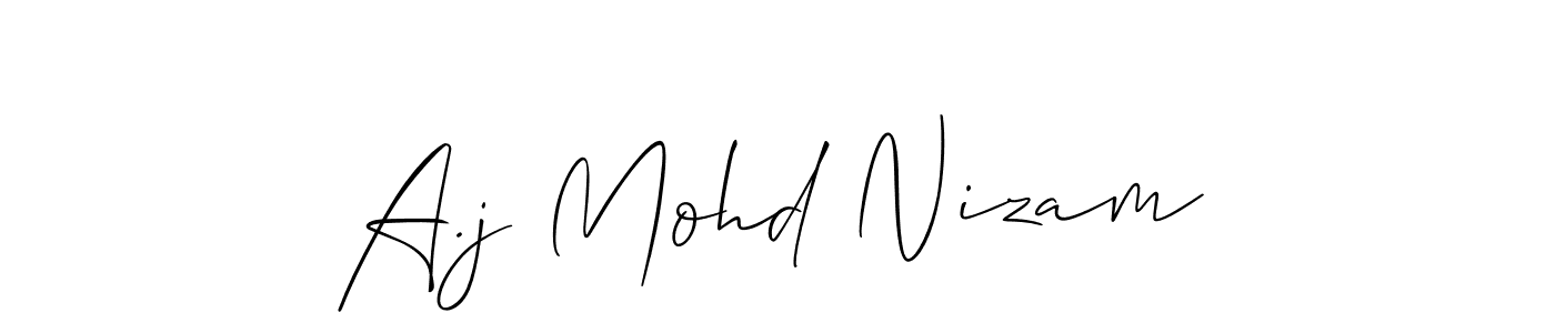 A.j Mohd Nizam stylish signature style. Best Handwritten Sign (Allison_Script) for my name. Handwritten Signature Collection Ideas for my name A.j Mohd Nizam. A.j Mohd Nizam signature style 2 images and pictures png