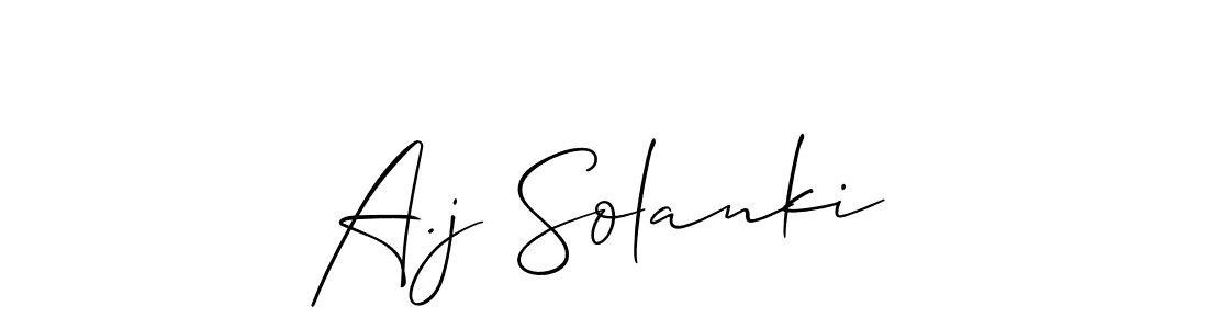 Also You can easily find your signature by using the search form. We will create A.j Solanki name handwritten signature images for you free of cost using Allison_Script sign style. A.j Solanki signature style 2 images and pictures png