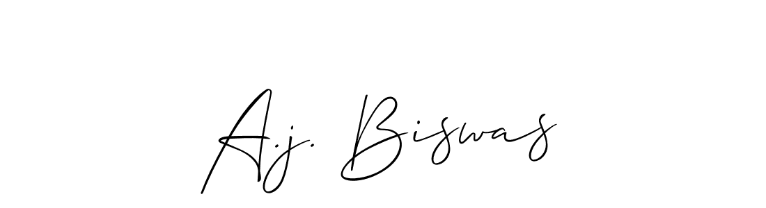 How to make A.j. Biswas name signature. Use Allison_Script style for creating short signs online. This is the latest handwritten sign. A.j. Biswas signature style 2 images and pictures png