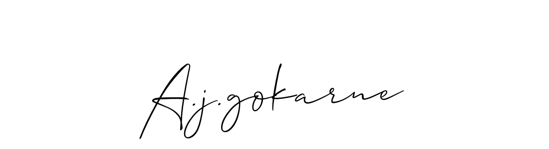 The best way (Allison_Script) to make a short signature is to pick only two or three words in your name. The name A.j.gokarne include a total of six letters. For converting this name. A.j.gokarne signature style 2 images and pictures png