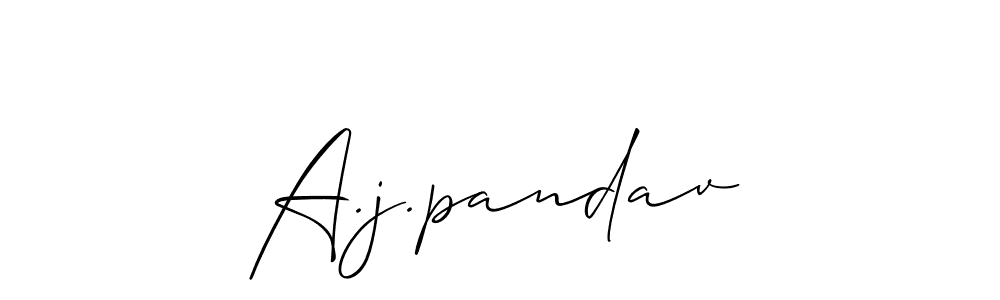 How to make A.j.pandav signature? Allison_Script is a professional autograph style. Create handwritten signature for A.j.pandav name. A.j.pandav signature style 2 images and pictures png