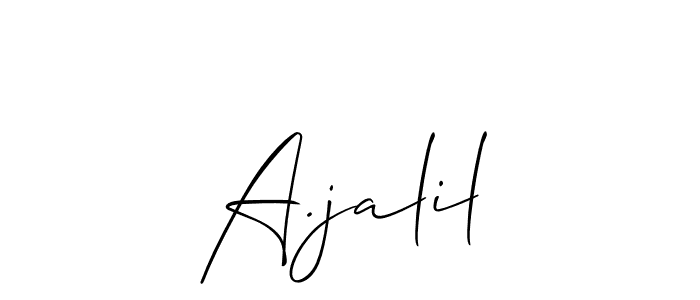 You should practise on your own different ways (Allison_Script) to write your name (A.jalil) in signature. don't let someone else do it for you. A.jalil signature style 2 images and pictures png