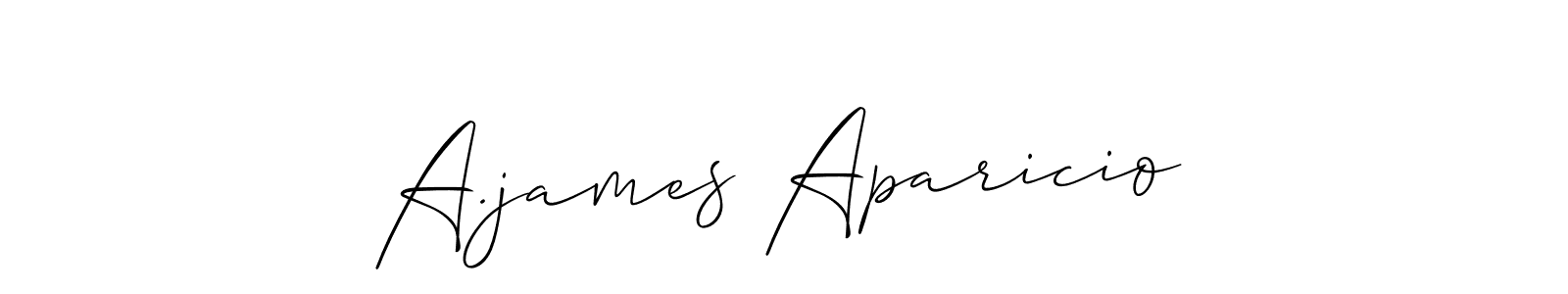 Create a beautiful signature design for name A.james Aparicio. With this signature (Allison_Script) fonts, you can make a handwritten signature for free. A.james Aparicio signature style 2 images and pictures png