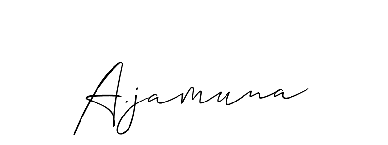 Check out images of Autograph of A.jamuna name. Actor A.jamuna Signature Style. Allison_Script is a professional sign style online. A.jamuna signature style 2 images and pictures png