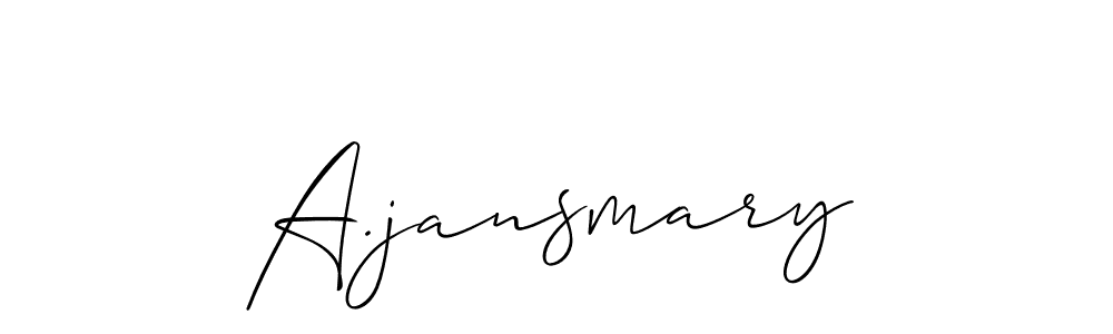 Allison_Script is a professional signature style that is perfect for those who want to add a touch of class to their signature. It is also a great choice for those who want to make their signature more unique. Get A.jansmary name to fancy signature for free. A.jansmary signature style 2 images and pictures png