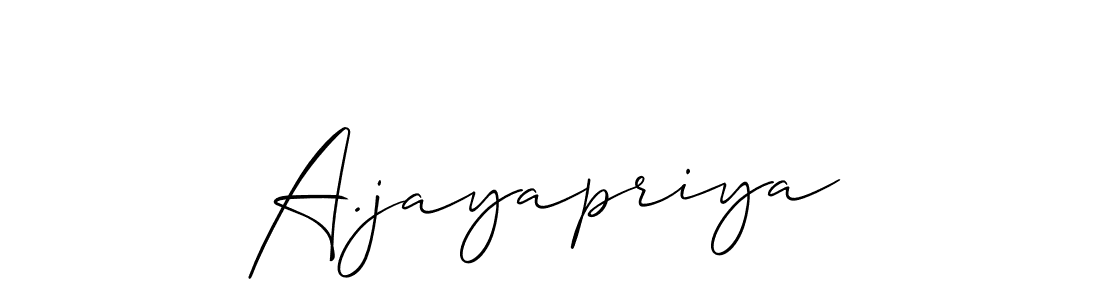 Make a short A.jayapriya signature style. Manage your documents anywhere anytime using Allison_Script. Create and add eSignatures, submit forms, share and send files easily. A.jayapriya signature style 2 images and pictures png