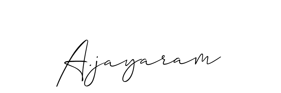 The best way (Allison_Script) to make a short signature is to pick only two or three words in your name. The name A.jayaram include a total of six letters. For converting this name. A.jayaram signature style 2 images and pictures png